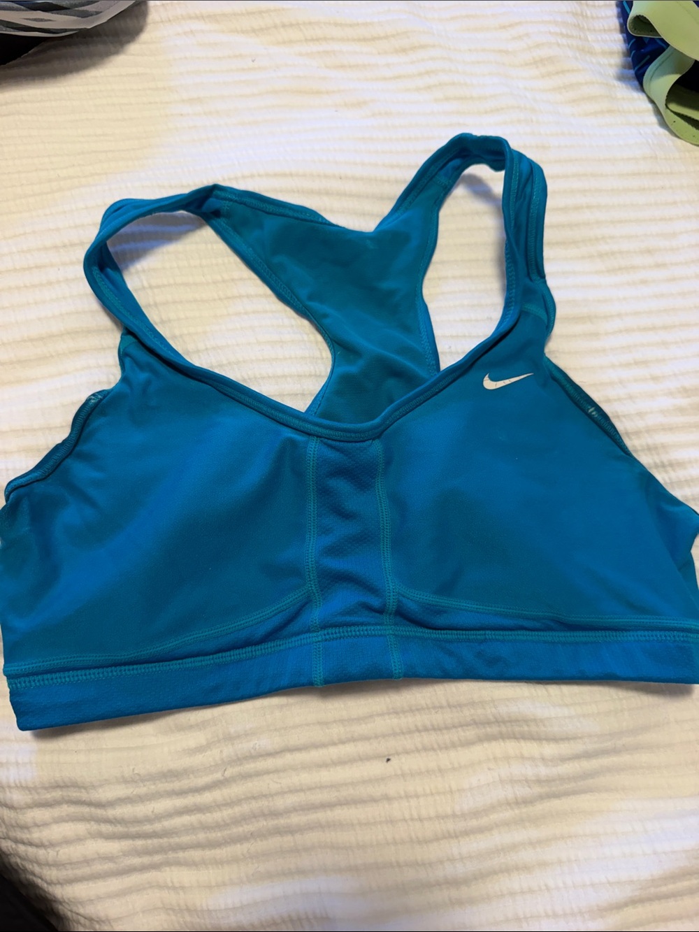 Nike Women's Teal Racerback Sports Bra with Swoosh